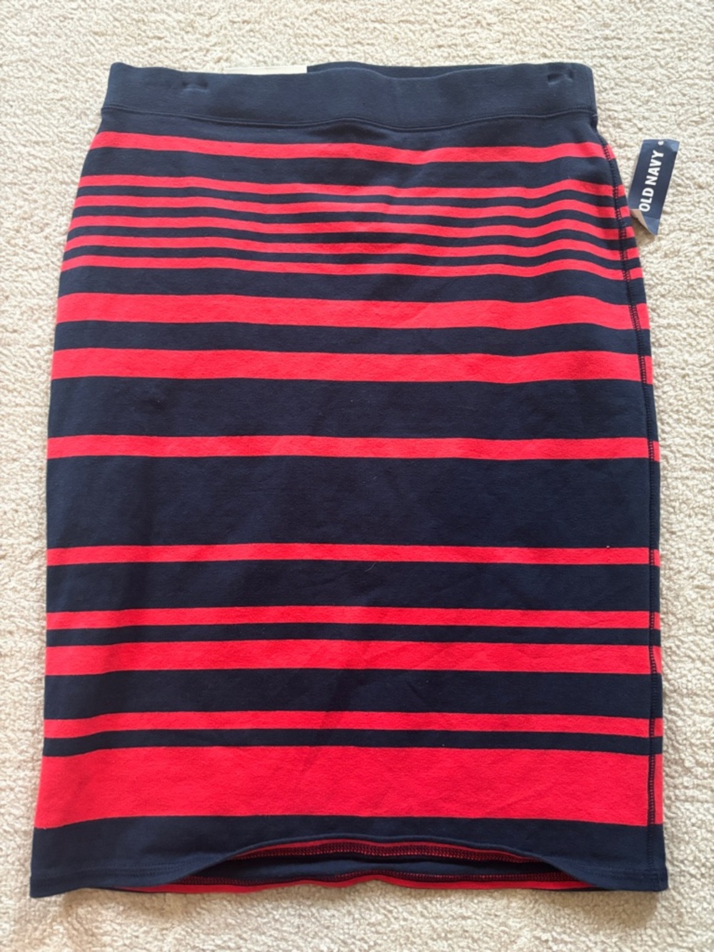 Old Navy Navy and Red Striped Pencil Skirt